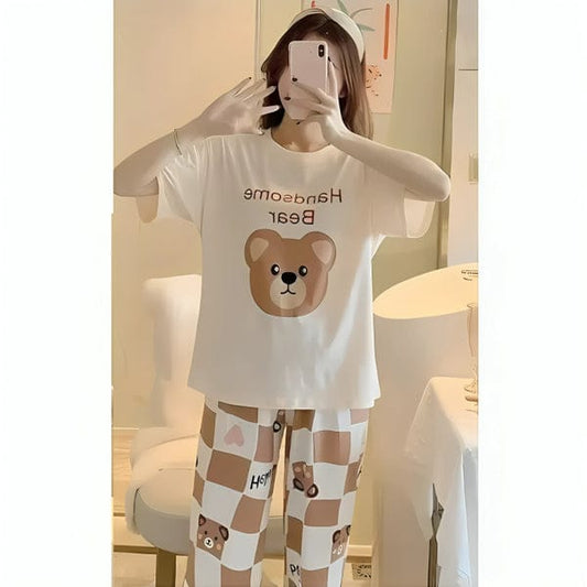 Printed Pajama Night Suit Bear Print