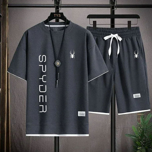Men's Spider Print Summer Track Suit 3 Pes ...