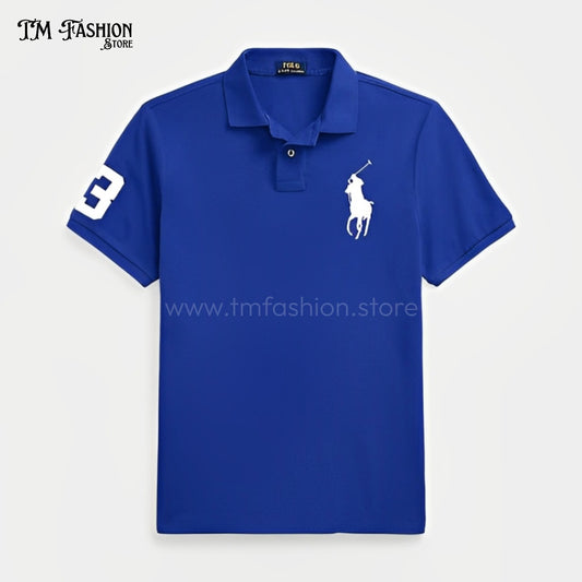 Men’s royal Blue Polo T-Shirt with Printed Logo