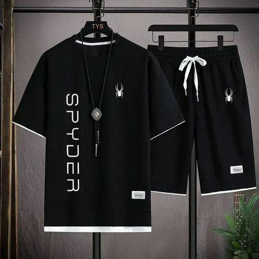 Men's Spider Print Summer Track Suit 3 Pes ...