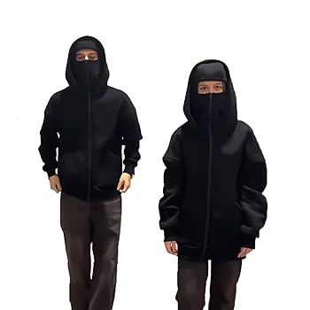 Couple  Balaclava Ninja Zipper Hoodie Jacket