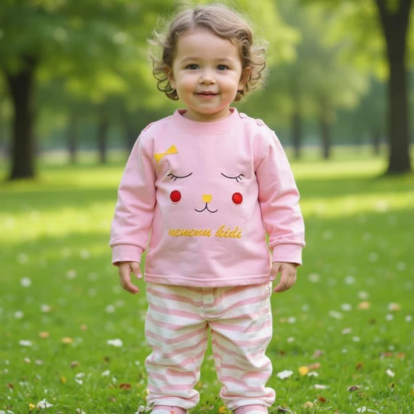 Pink Eyes Printed Kids Winter Suit